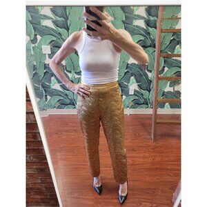 NWOT J.Crew Collection Cigarette Pants in Metallic Gold